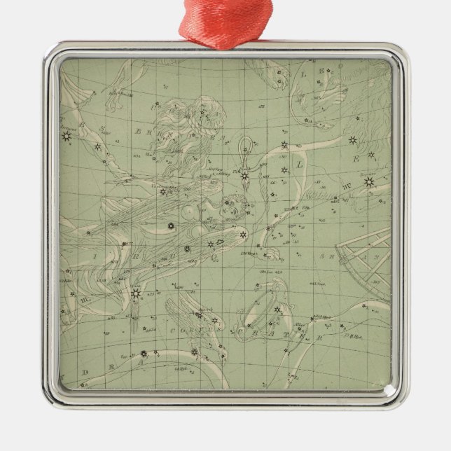 Star map metal tree decoration (Front)