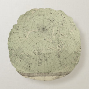 Star map of North polar region Round Cushion
