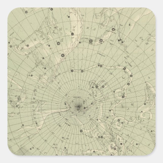 Star map of North polar region Square Sticker (Front)