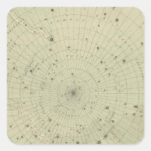 Star map of South polar region Square Sticker