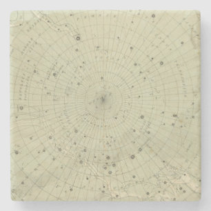 Star map of South polar region Stone Coaster