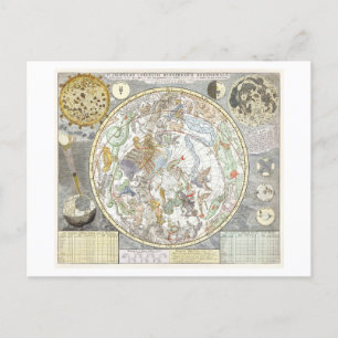 Star Map of Southern Sky Vintage Postcard