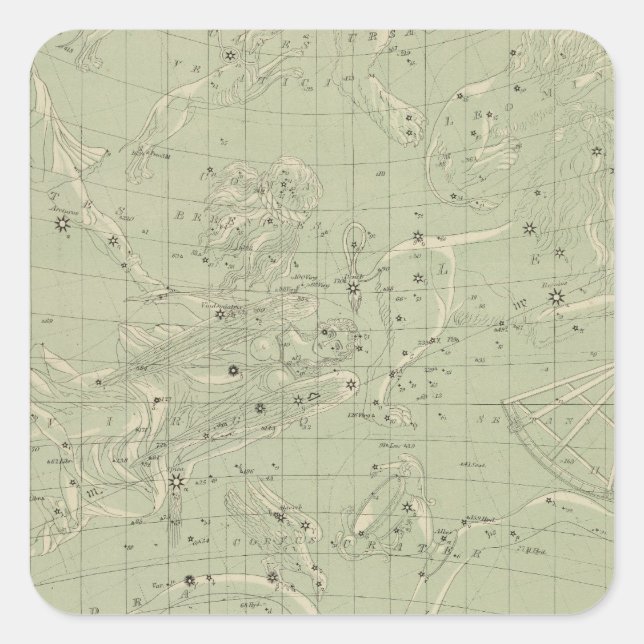 Star map square sticker (Front)