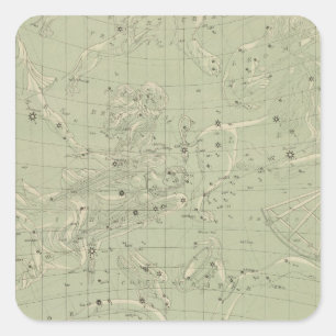 Star map square sticker