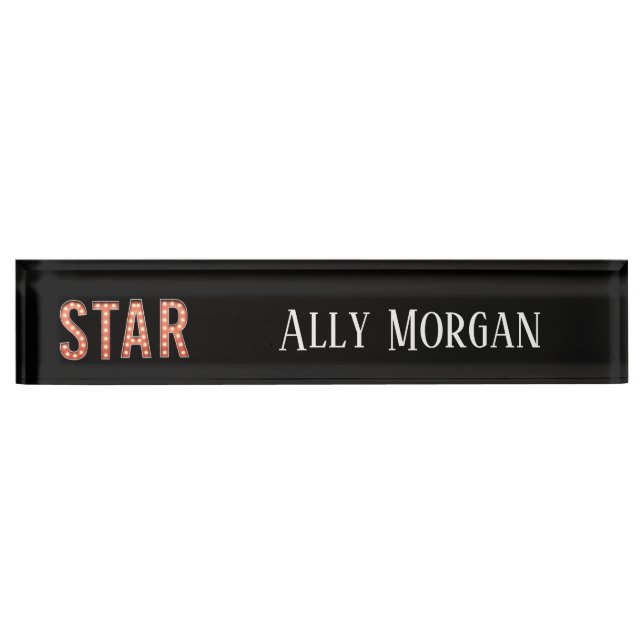 STAR Marquee Lights Personalised Nameplate (Front)
