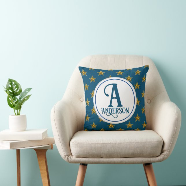 Star Monogram Home Decor Family Name Nautical Cushion (Chair)