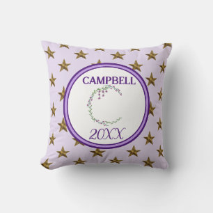 Star Monogram Initial Floral Nature Home Decor Cushion