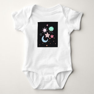 Star Moon cloud sun heart cute Baby Bodysuit