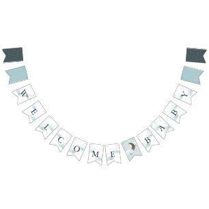 Star Moon & Cloud Welcome Baby Bunting Flags