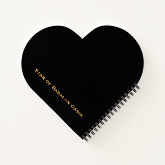 Star of Babalon Gold Logo Heart Shaped Notebook