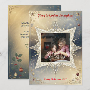 Star of Bethlehem Christian Photo Christmas Holiday Card