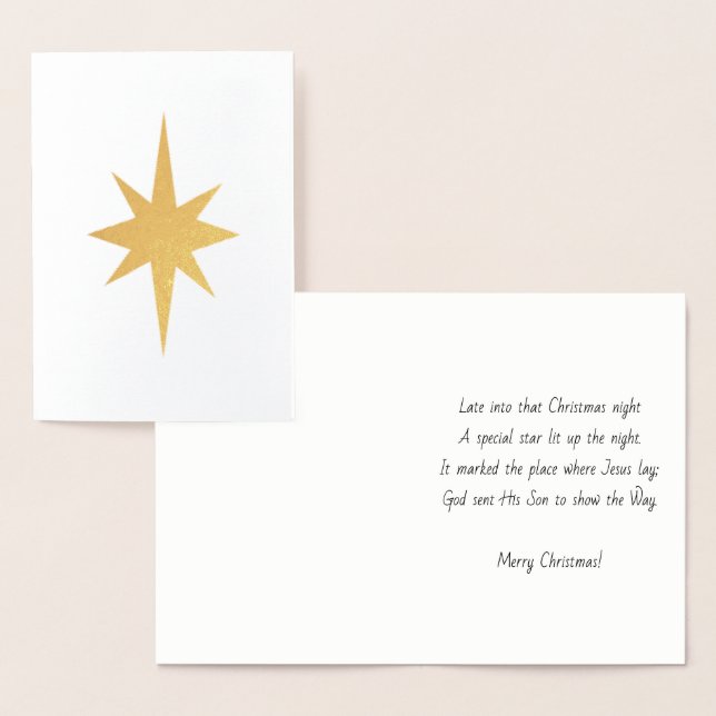 Star of Bethlehem Christmas Card - Foil (Display)