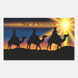 Star of Bethlehem, labelled, Rectangular Sticker