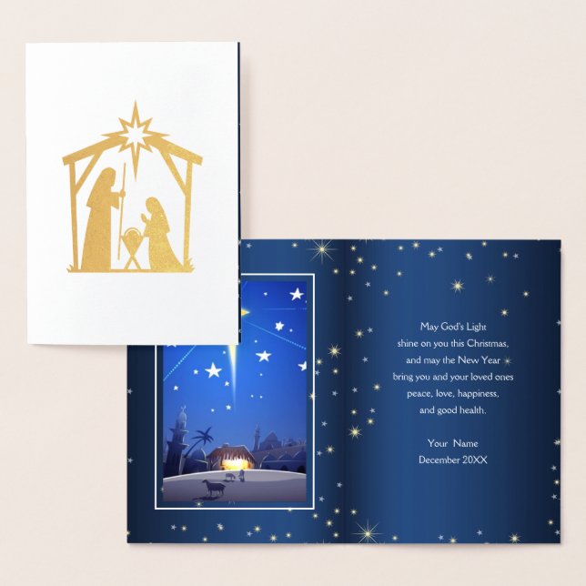 Star of Bethlehem Luxury Real Foil Christmas Cards (Display)