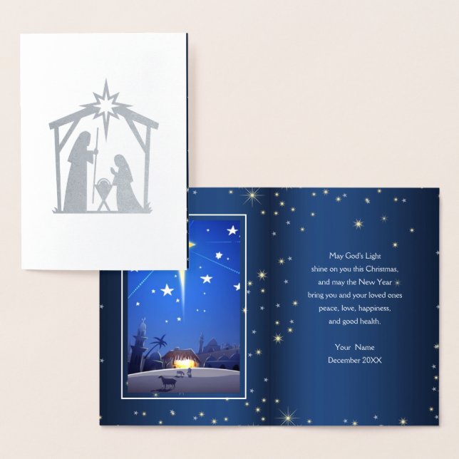 Star of Bethlehem Luxury Real Foil Christmas Cards (Display)