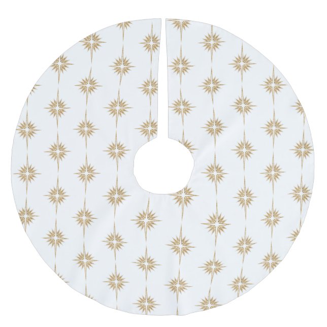 STAR OF BETHLEHEM Patterned Brushed Polyester Tree Skirt (Front)
