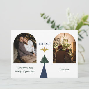 Star of Bethlehem Religious Two Photo Christmas Holiday Card
