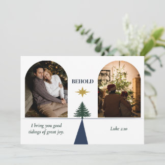 Star of Bethlehem Religious Two Photo Christmas Holiday Card