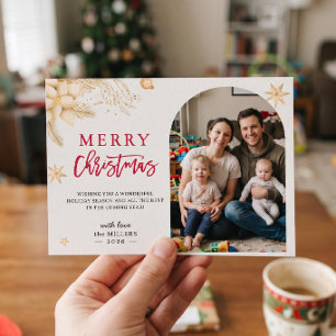 Star of Christmas Modern Arch Photo Holiday Card