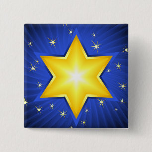 Star of David 15 Cm Square Badge