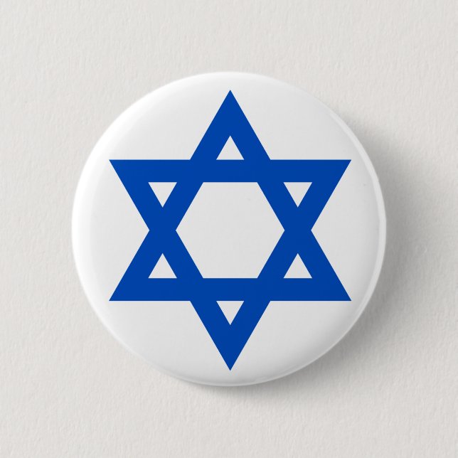 "STAR OF DAVID" 6 CM ROUND BADGE (Front)