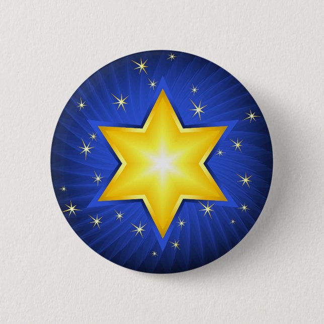 Star of David 6 Cm Round Badge (Front)