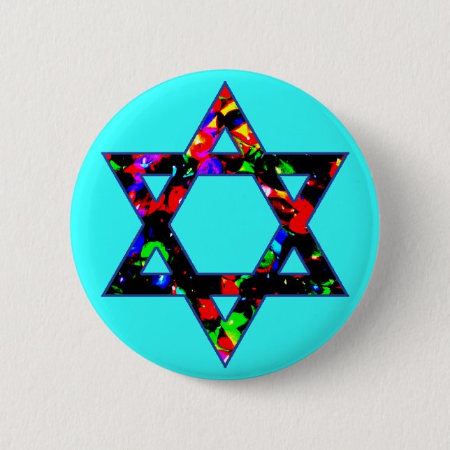 Star of David 6 Cm Round Badge (Front)