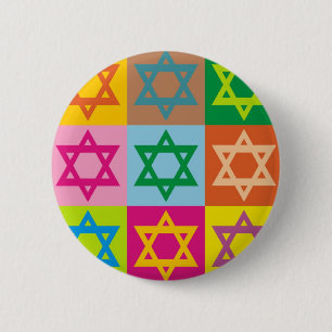 Star of David 6 Cm Round Badge