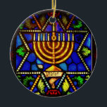 STAR OF DAVID AND MENORAH CERAMIC ORNAMENT<br><div class="desc">PHOTO</div>