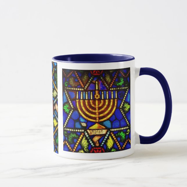 STAR OF DAVID AND MENORAH MUG (Right)