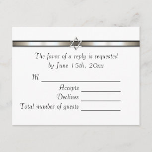 Star of David Any Colour RSVP Card