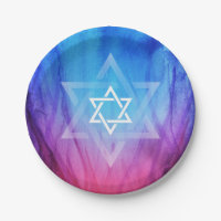 Star of David Bar Bat Mitzvah | Blue Red Flames