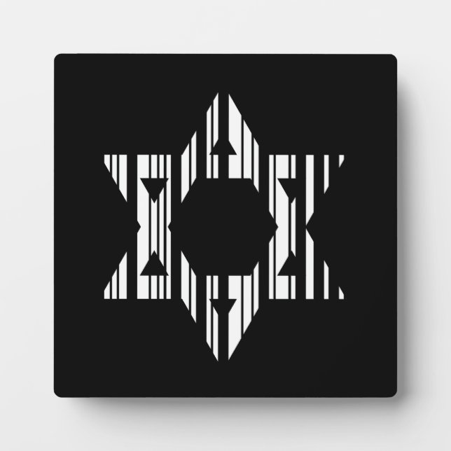 STAR OF DAVID BAR CODE Judaism Pattern Design Plaque (Front)