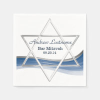 Star of David Bar Mitzvah Blue and Silver