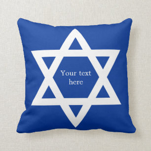 Star of David Bar Mitzvah blue Cushion