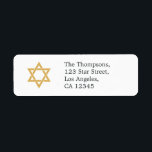 Star of David Bat Mitzvah Return Address Label<br><div class="desc">Bat Mitzvah celebration address labels designed to be quickly and easily customised to your specifics.</div>