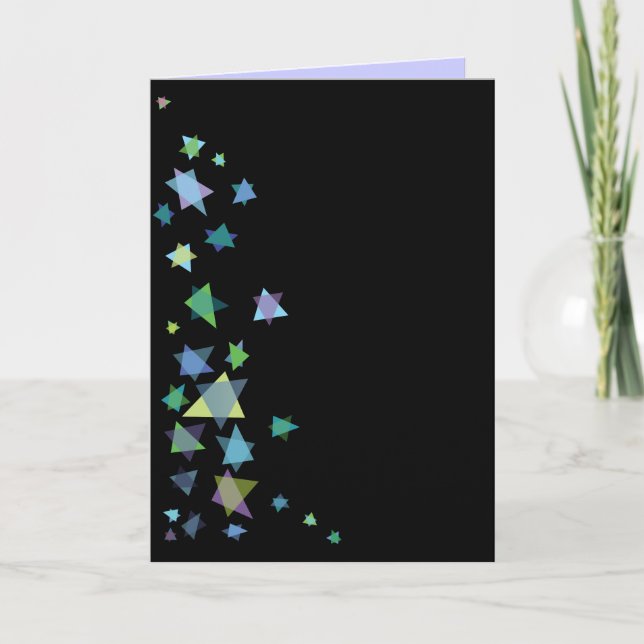 Star of David Black Invitation Bat Bar Mitzvah (Front)