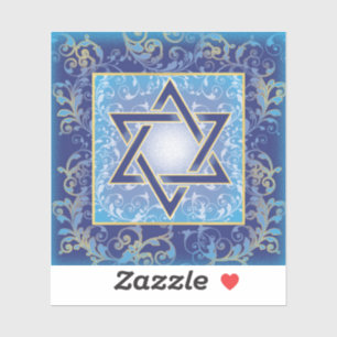 Star of David Blue Gold Sticker