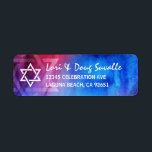 Star of David Blue Red Fire Ice Return Address Label<br><div class="desc">Create your own unique Star of David return address labels for your envelopes on an easy to personalise, modern template. The elegant blue and red watercolor design can fit into your plans for many Jewish celebrations such as a bar bat mitzvah, Hanukkah, a fire and ice theme birthday, and more....</div>