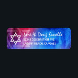 Star of David Blue Red Fire Ice Return Address Return Address Label<br><div class="desc">Create your own unique Star of David return address labels for your envelopes on an easy to personalise, modern template. The elegant blue and red watercolor design can fit into your plans for many Jewish celebrations such as a bar bat mitzvah, Hanukkah, a fire and ice theme birthday, and more....</div>