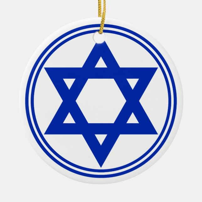 Star of David Ceramic Tree Decoration (Front)