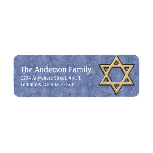 Star of David Chanukah Address Labels d15 (Front)