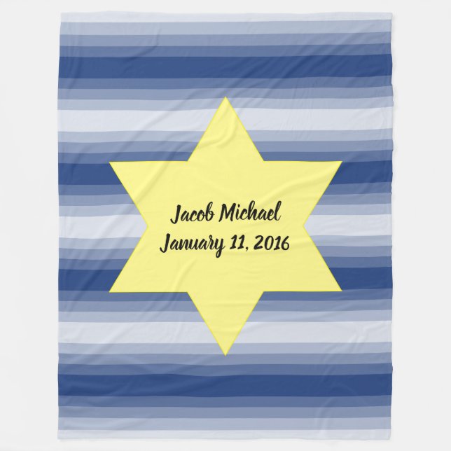 Star of David - Choose Your Colours! Fleece Blanket (Front)