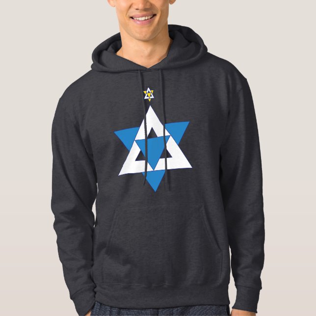 Star of David Christmas Tree Hoodie (Front)