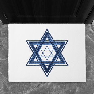 Star of David   Classic Blue Modern Minimalist Doormat