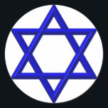 Star of David Classic Round Sticker<br><div class="desc">Star of David - Available in Blue or Gold.

You can add your own words,  pictures,  and/or change the background colour using Zazzle's great customisation tools.   This image is available on dozens of other products too.</div>