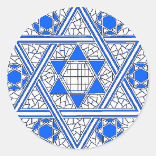 Star of David Classic Round Sticker (Front)