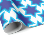Star of David, custom background Wrapping Paper<br><div class="desc">Great pattern for wrapping your Hanukkah gifts. White Star of David on sky blue background. To change background colour please press on Personalise it button</div>