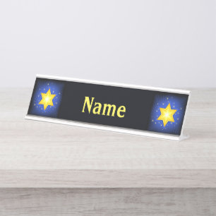 Star of David Desk Name Plate