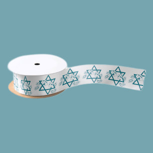 Star of David, Dreidels & Gelt Hanukkah  Satin Ribbon